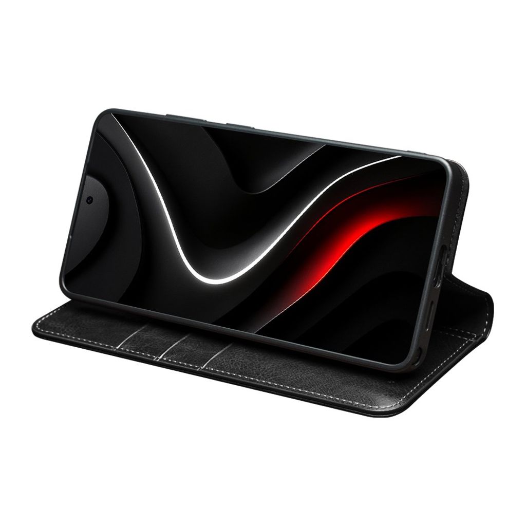 QIALINO Samsung Galaxy S26 Ultra Lommeboketui i Ekte Skinn - Svart