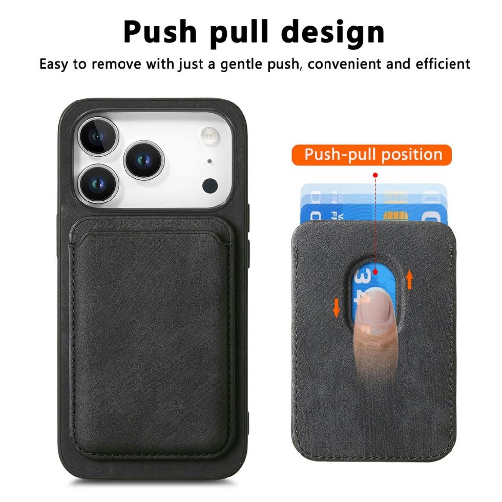 iPhone 18 Pro & iPhone 17 Pro Kuori 2-in-1 Irrotettava Korttipaikka PU-nahkaa/TPU - Musta