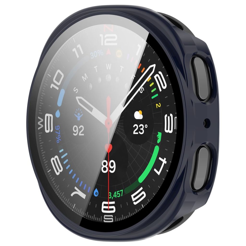 Samsung Galaxy Watch9 44mm Deksel med skjermbeskytter i glass - Blå