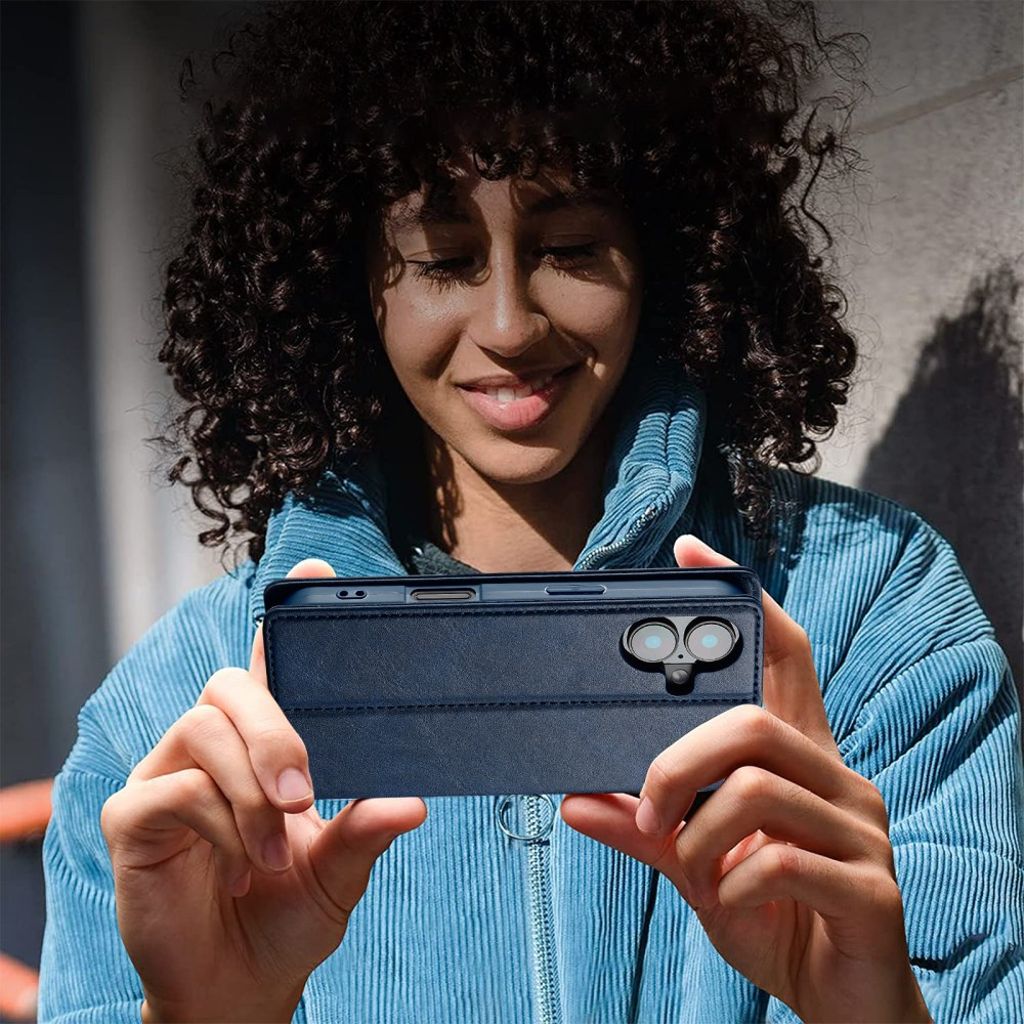 LC.IMEEKE iPhone 16 Plus Wallet Cover - Blue