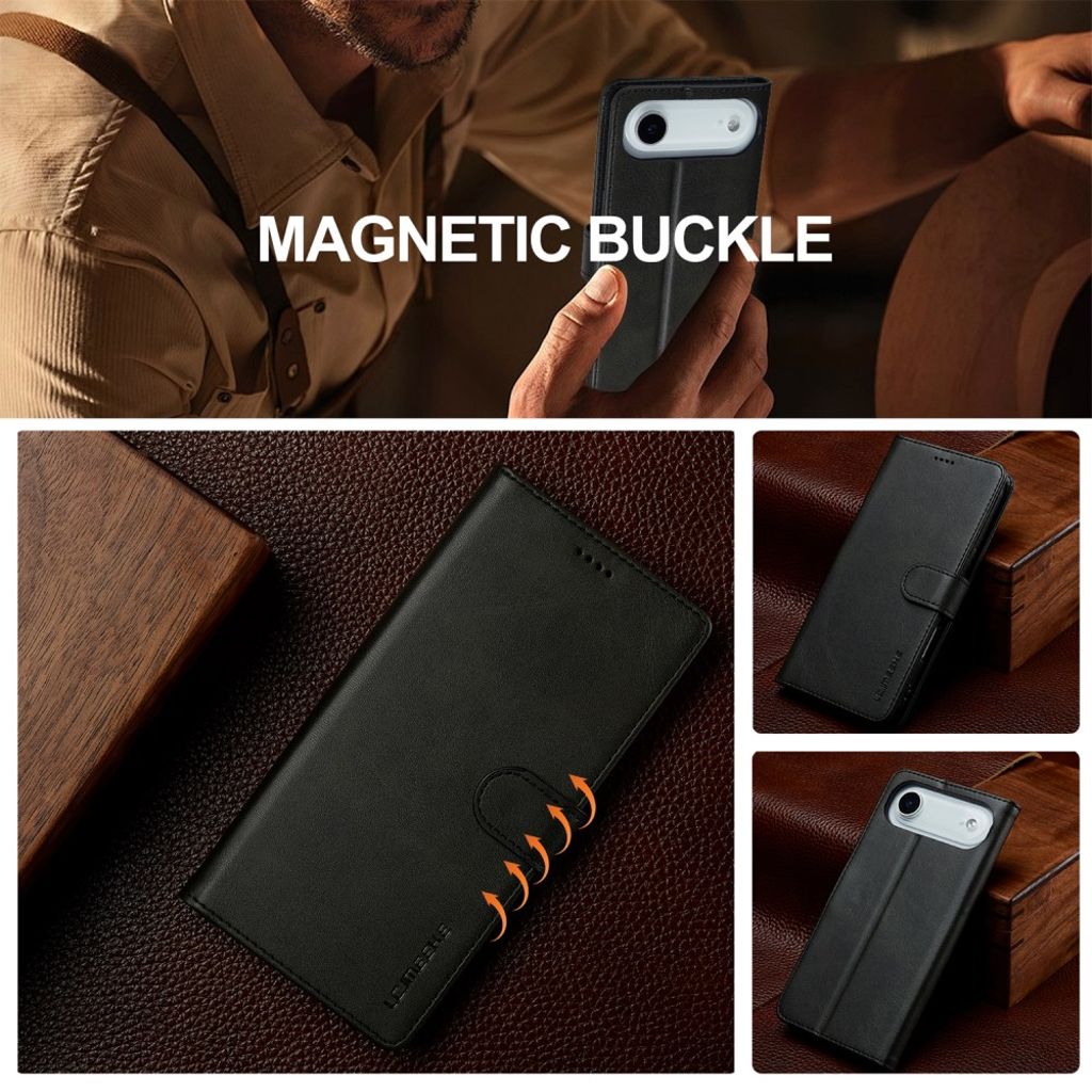 LC.IMEEKE iPhone Air Lompakkokotelo jalustalla - Musta