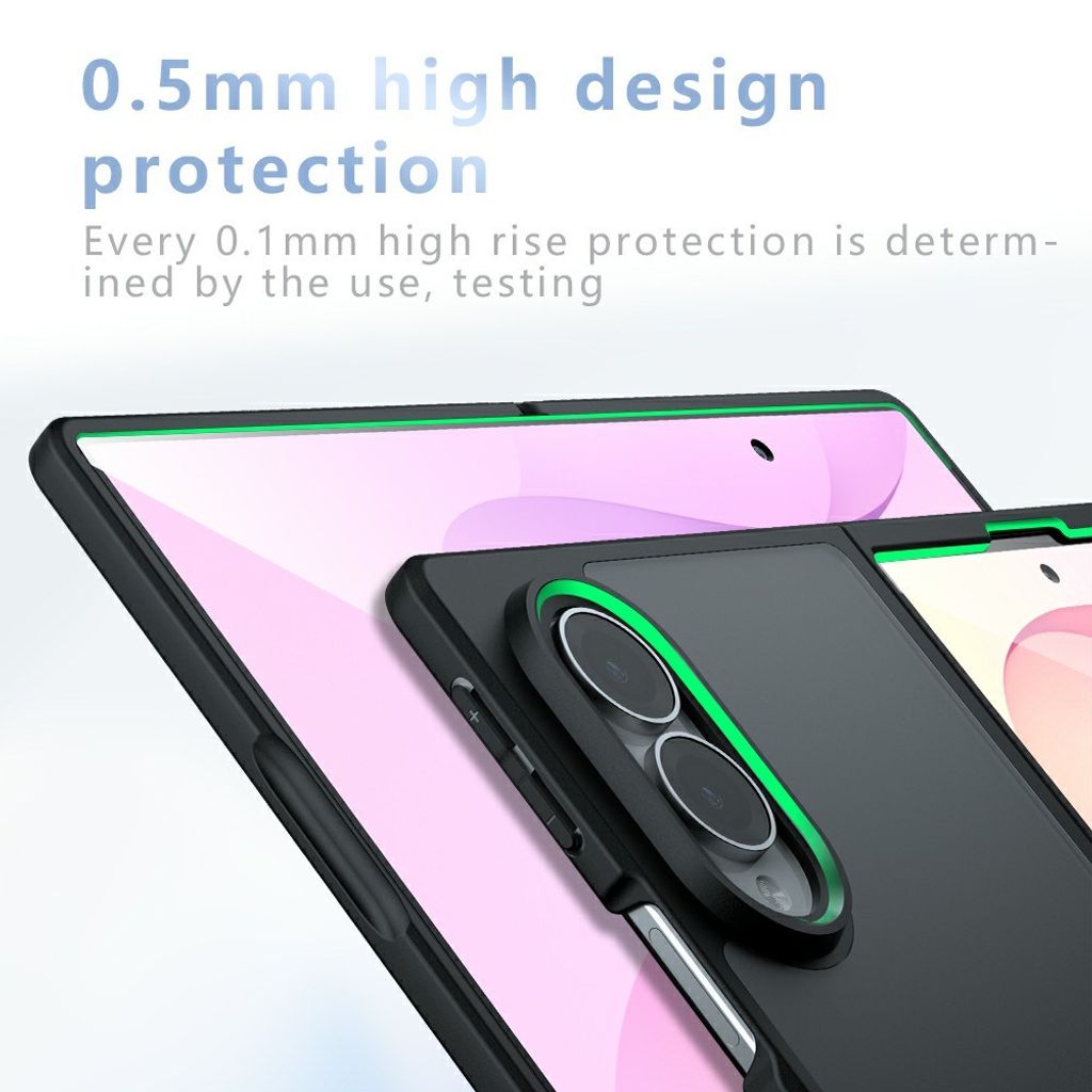 Samsung Galaxy Z Fold8 Mat Cover - Gennemsigtig sort