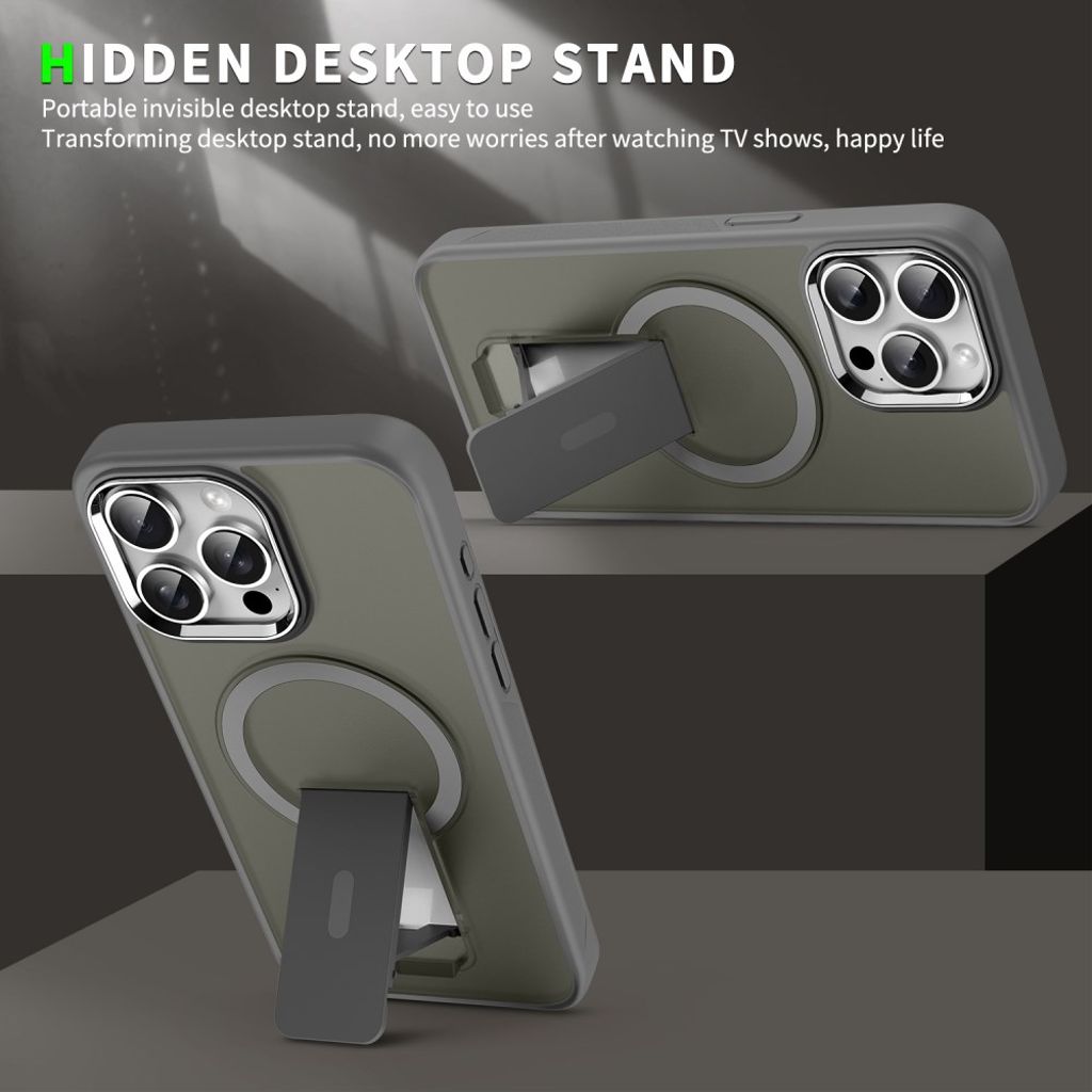 iPhone 14 Pro Max Cover MagSafe Stativ - Mørkelilla