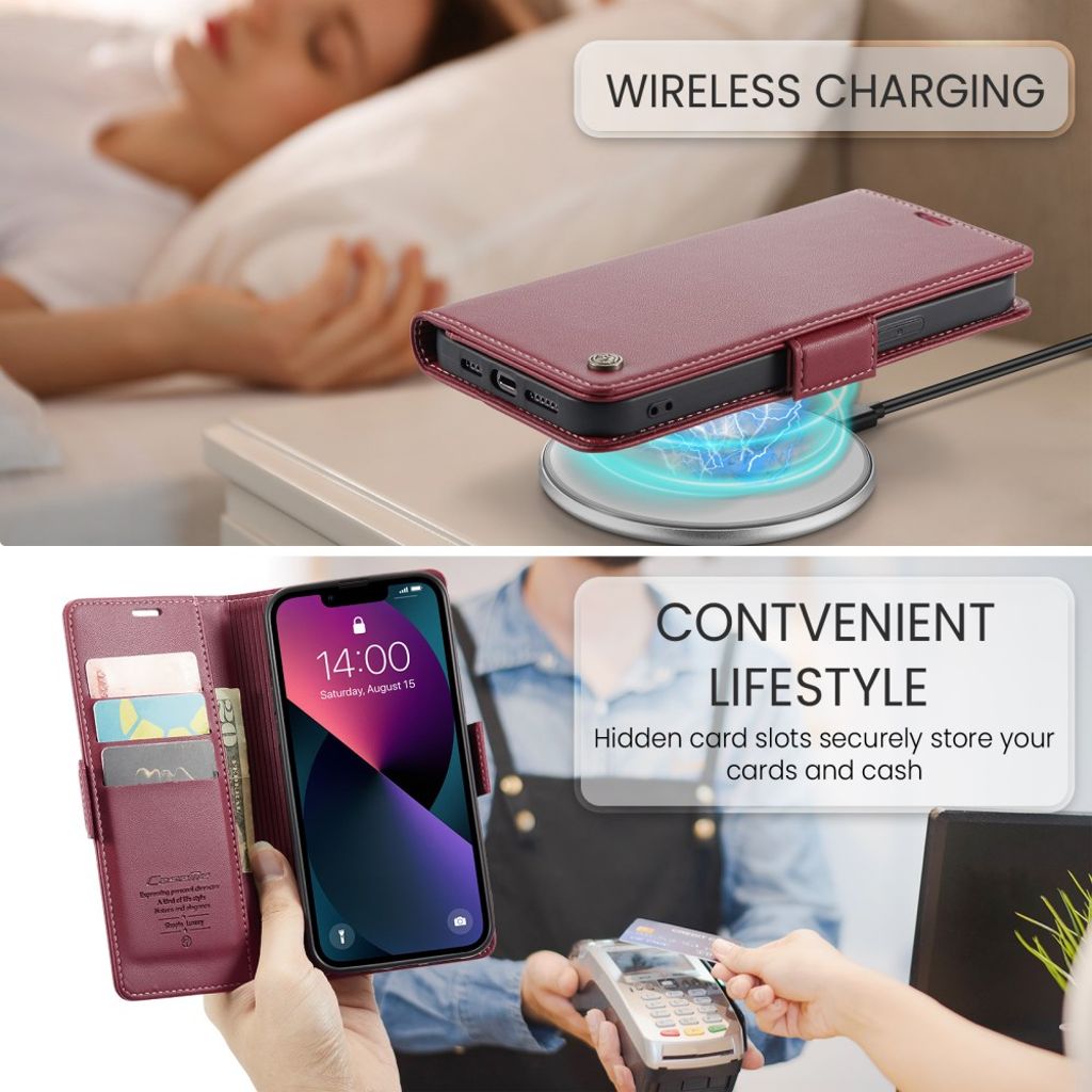 CASEME iPhone 15 Plus Etui med Kortplads - Rød