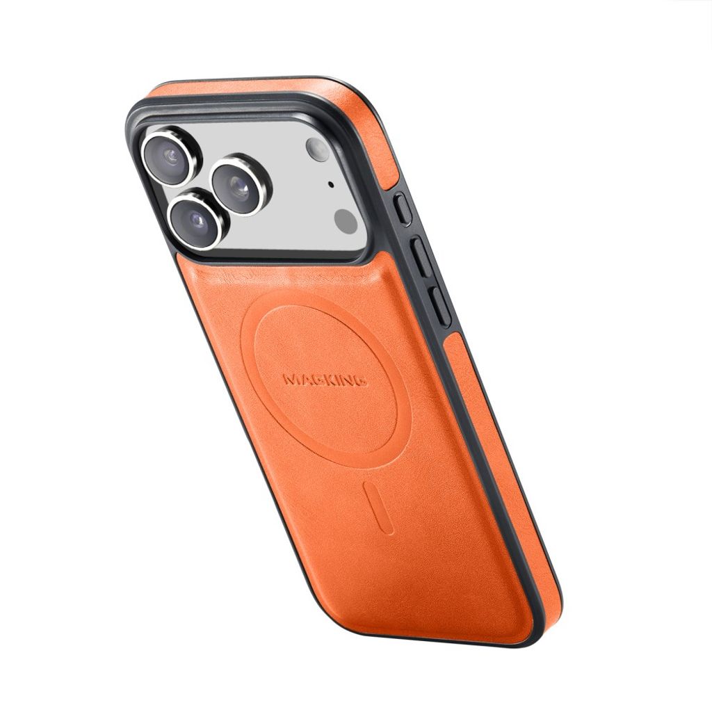 MAGKING K1 iPhone 18 Pro / 17 Pro MagSafe Skal i PU-läder - Orange