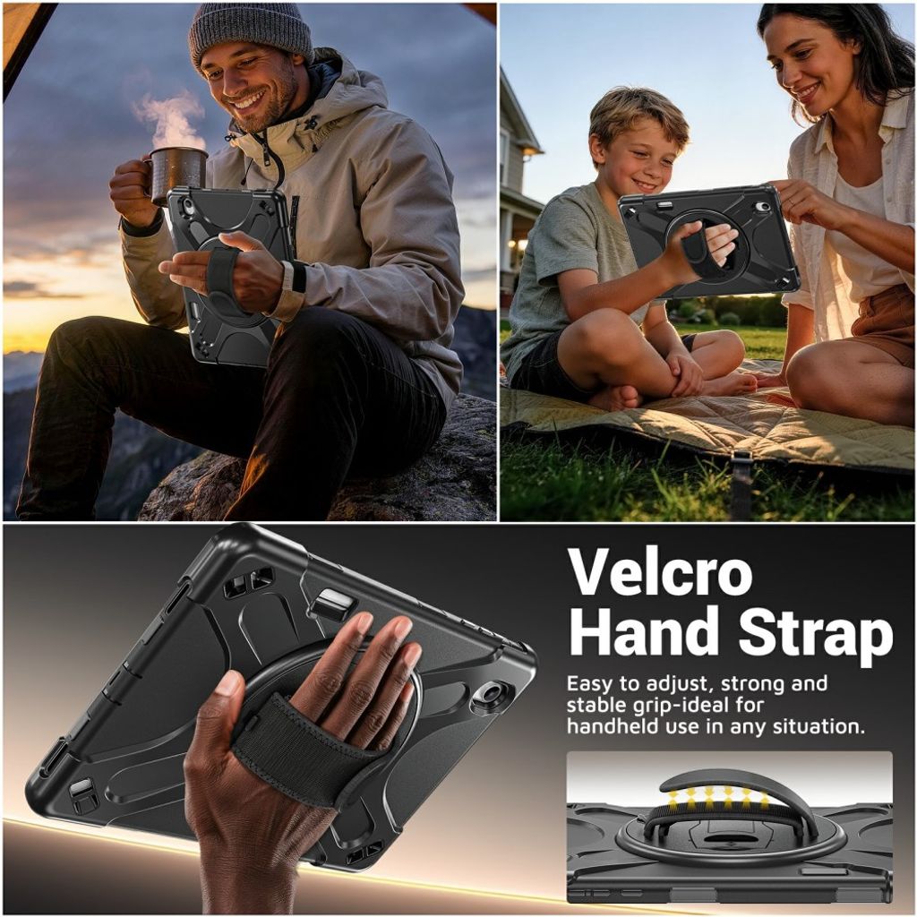 Samsung Galaxy Tab S12 Plus Silikonskal med stativ - Svart