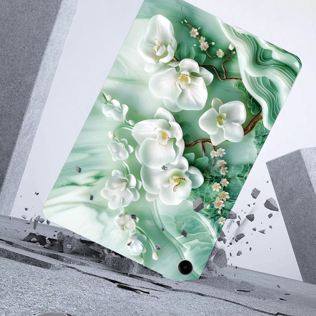 Samsung Galaxy Tab A11 Plus Deksel med trykk – Jadeblomst