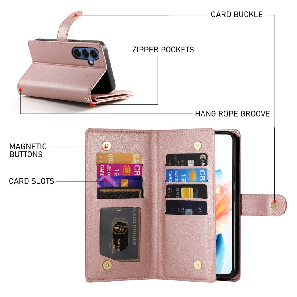 Samsung Galaxy S26 Plus Lommeboketui med Stropp – Rosa