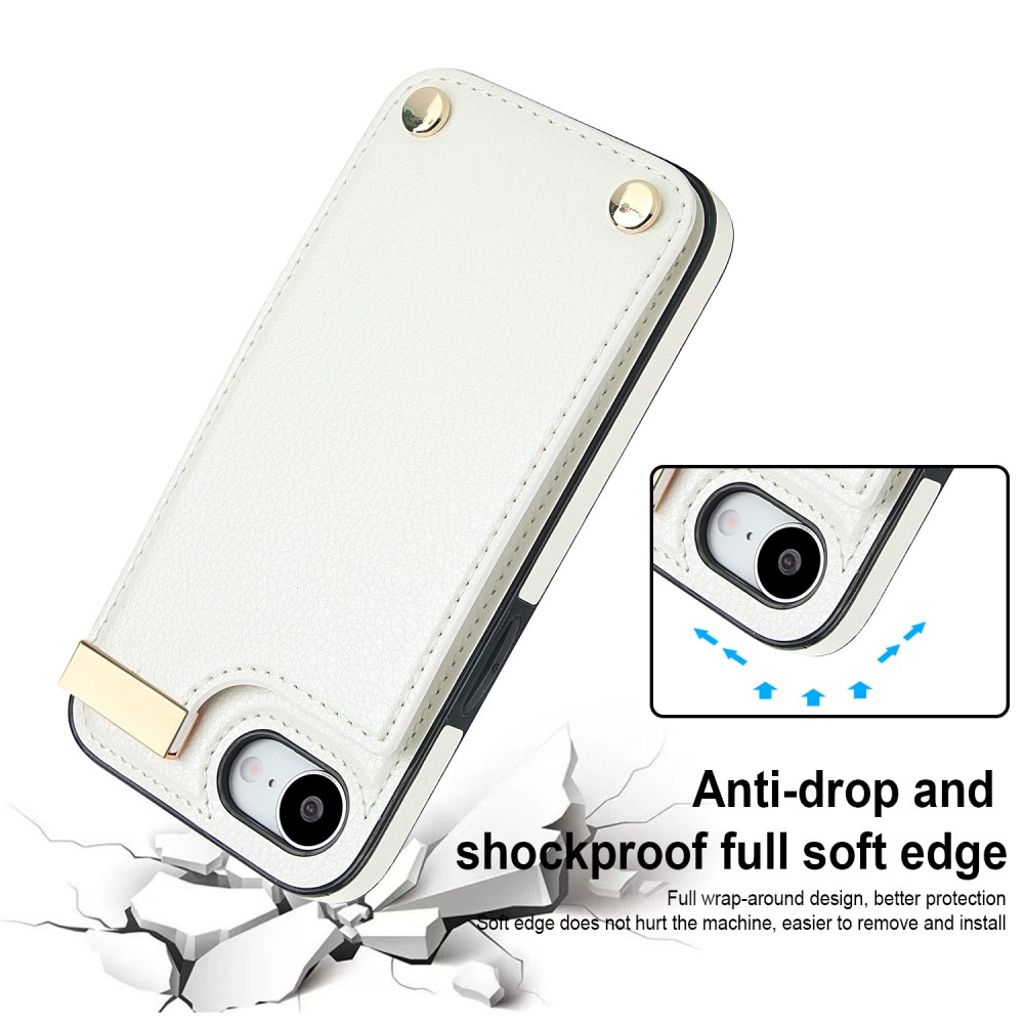 iPhone 16e Case with Card Holder - White