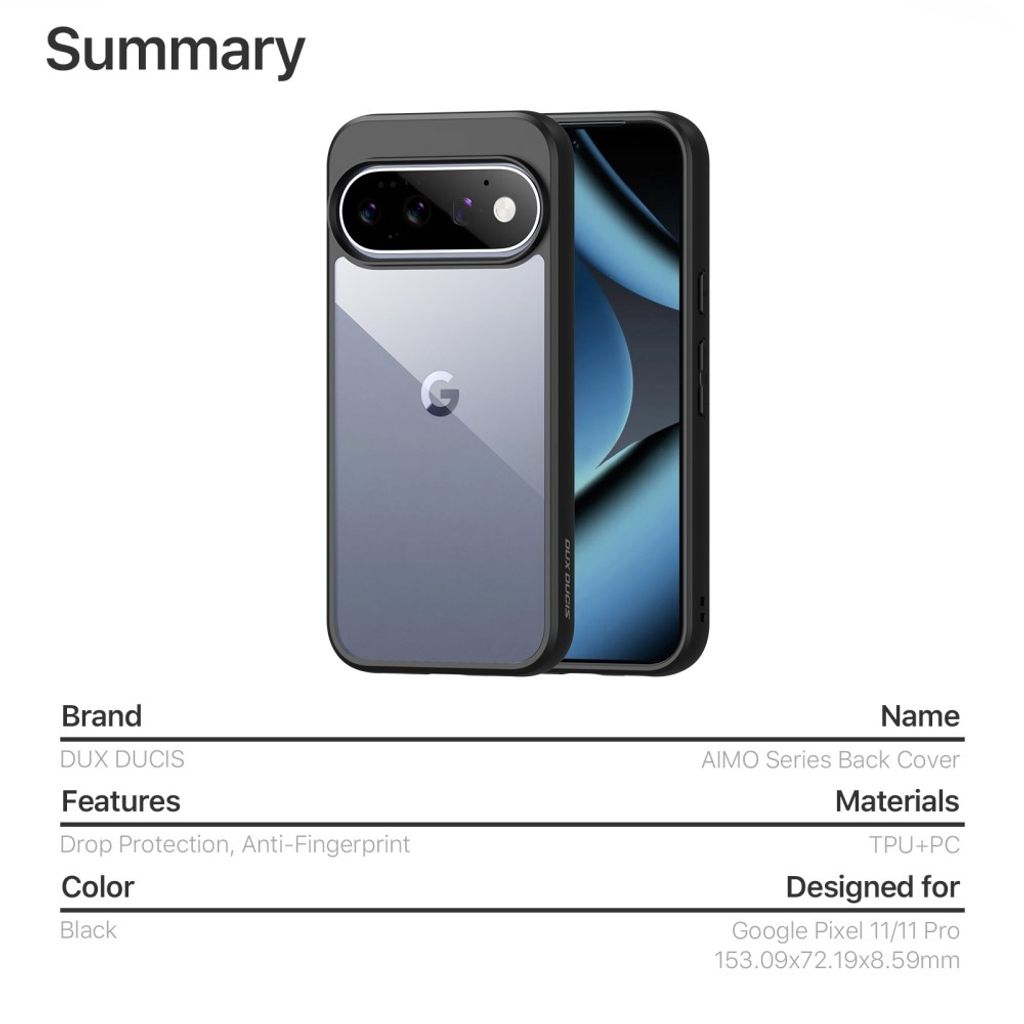DUX DUCIS Google Pixel 11 / 11 Pro Skal TPU - Svart