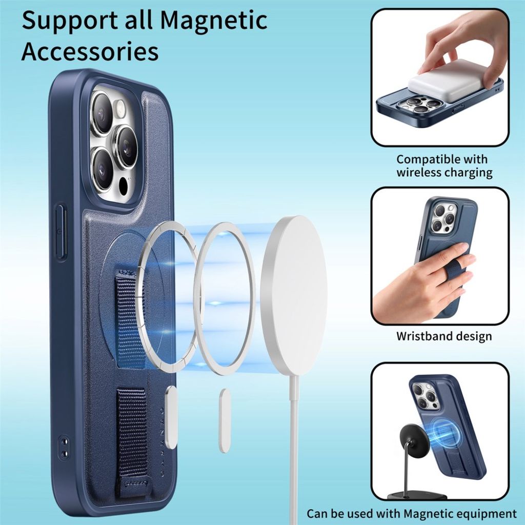 CASENEO iPhone 13 Pro Max Lompakkokuori MagSafe – Sininen