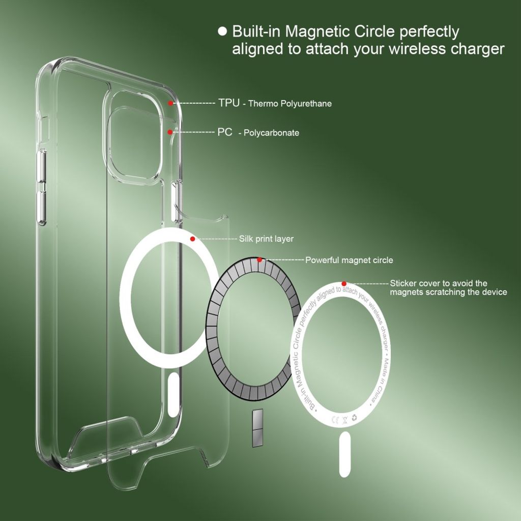 iPhone 13 Mini MagSafe Compatible Clear Case – Transparent