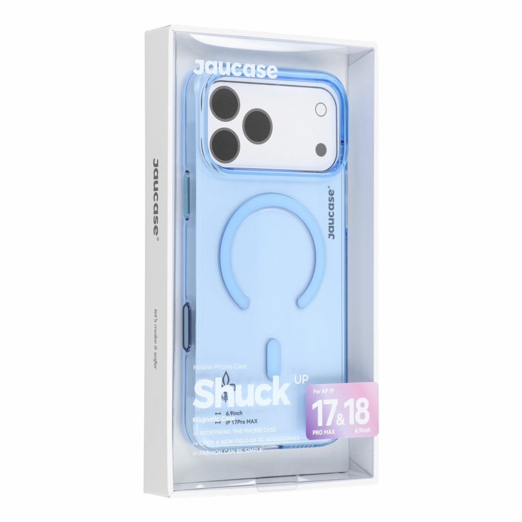 JAUCASE iPhone 18 Pro Max/17 Pro Max MagSafe Kuori - Läpinäkyvä/Sininen