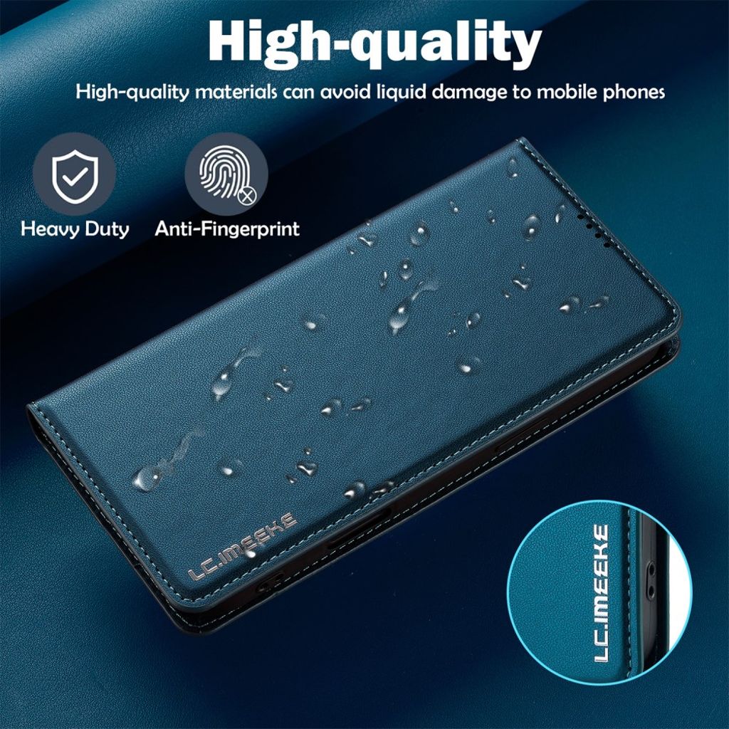 LC.IMEEKE iPhone 17 Wallet Cover - Blue