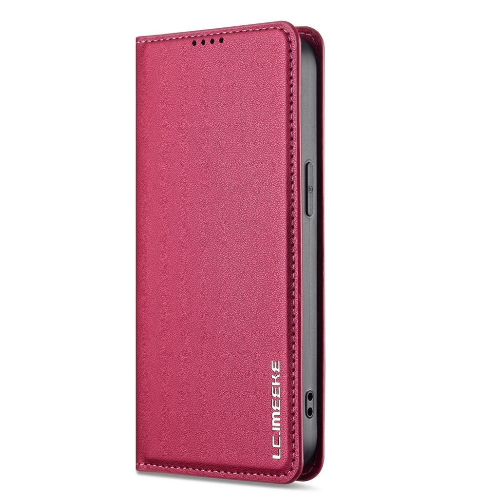 LC.IMEEKE Wallet Cover for iPhone 16e with Stand – Red