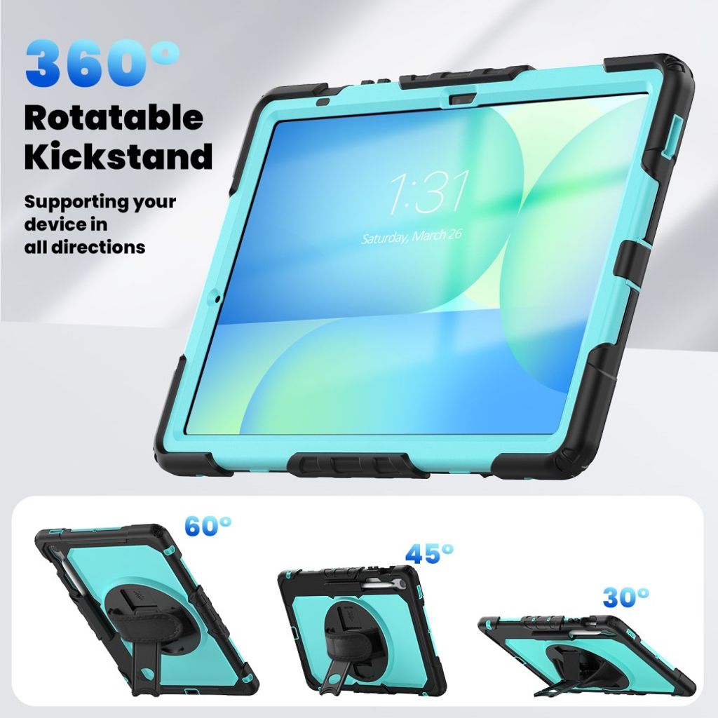 Samsung Galaxy Tab S10 FE Plus Case with Shoulder Strap - Blue