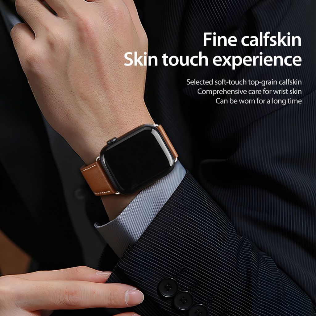 DUX DUCIS YA Series Apple Watch 42/44/46/49mm Urrem i ægte læder - Brun