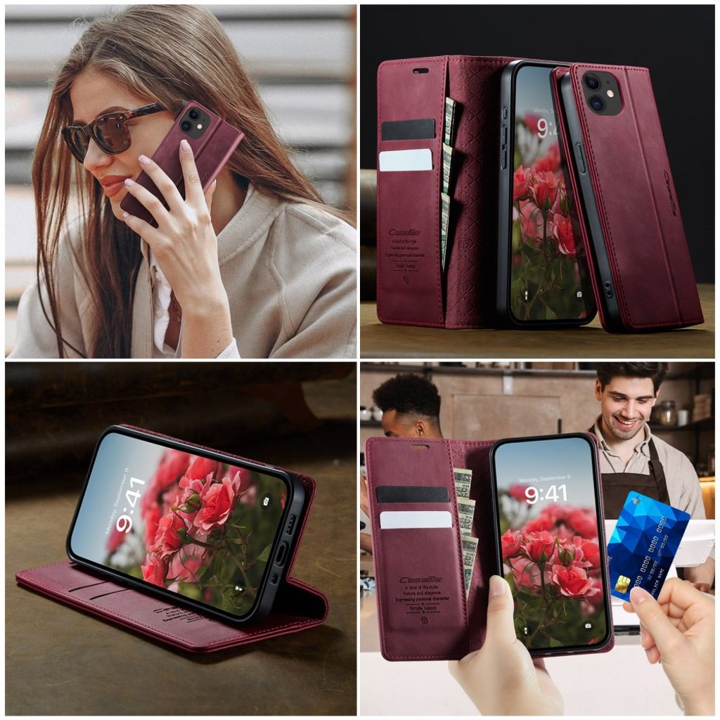 CASEME iPhone 12 Mini Cover with Card slots - Red