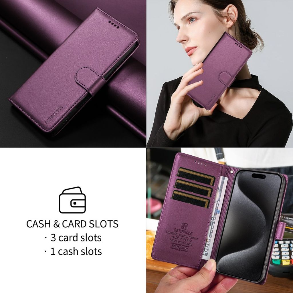 BETOPNICE Xiaomi 17T Pro Lompakkokotelo RFID esto - Violetti