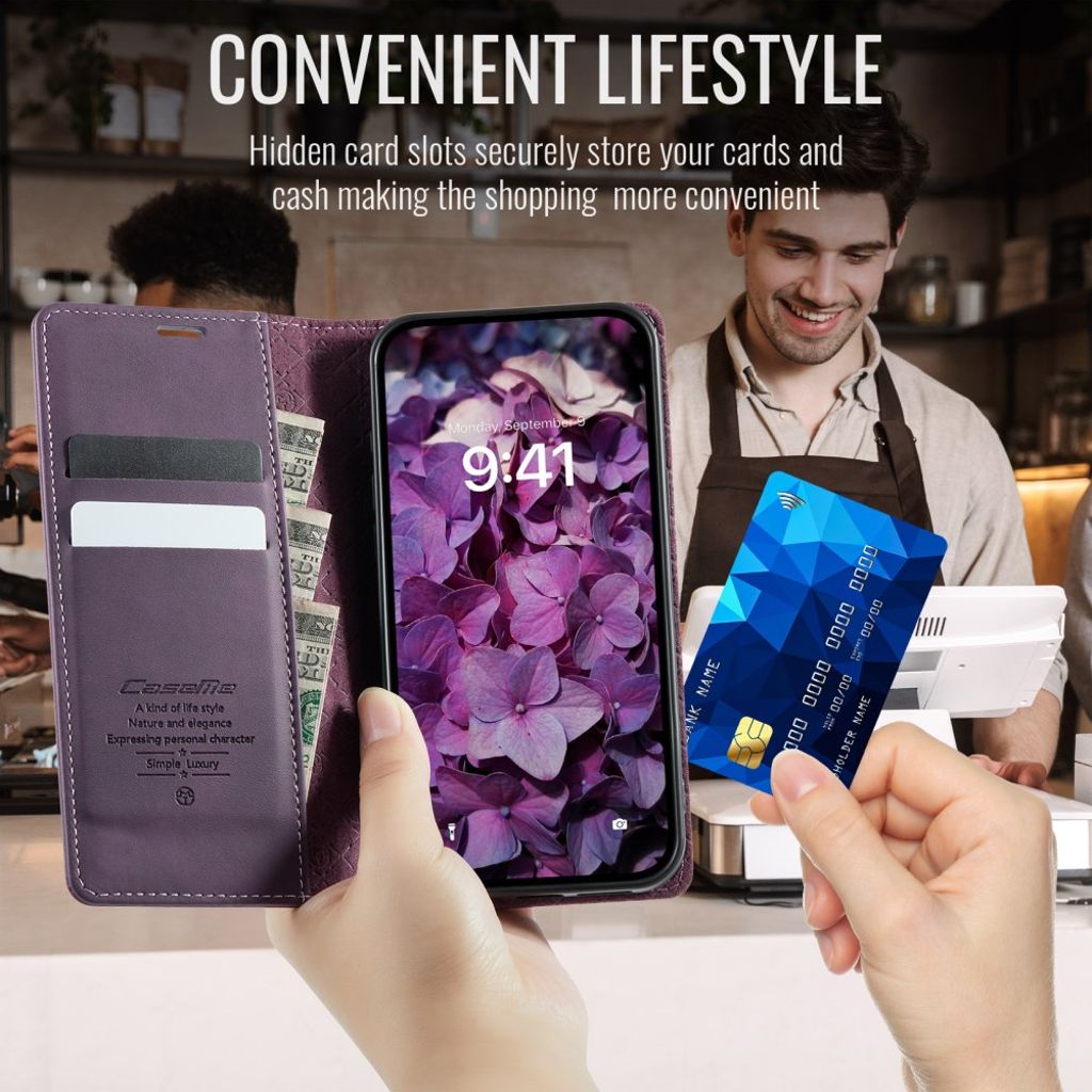 CASEME iPhone 12 Pro Max Kotelo Jalusta - Violetti