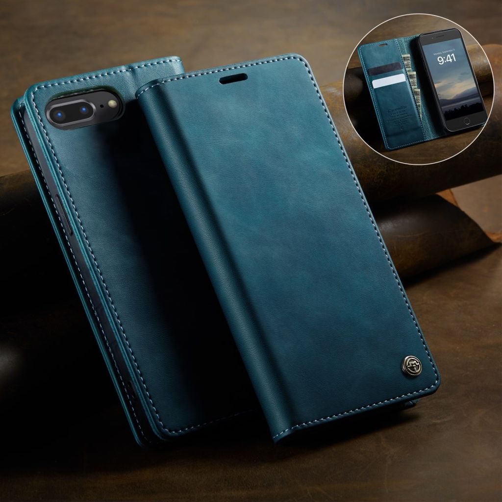 CASEME iPhone 6 Plus / 7 Plus / 8 Plus Kotelo Jalusta - Vihreä