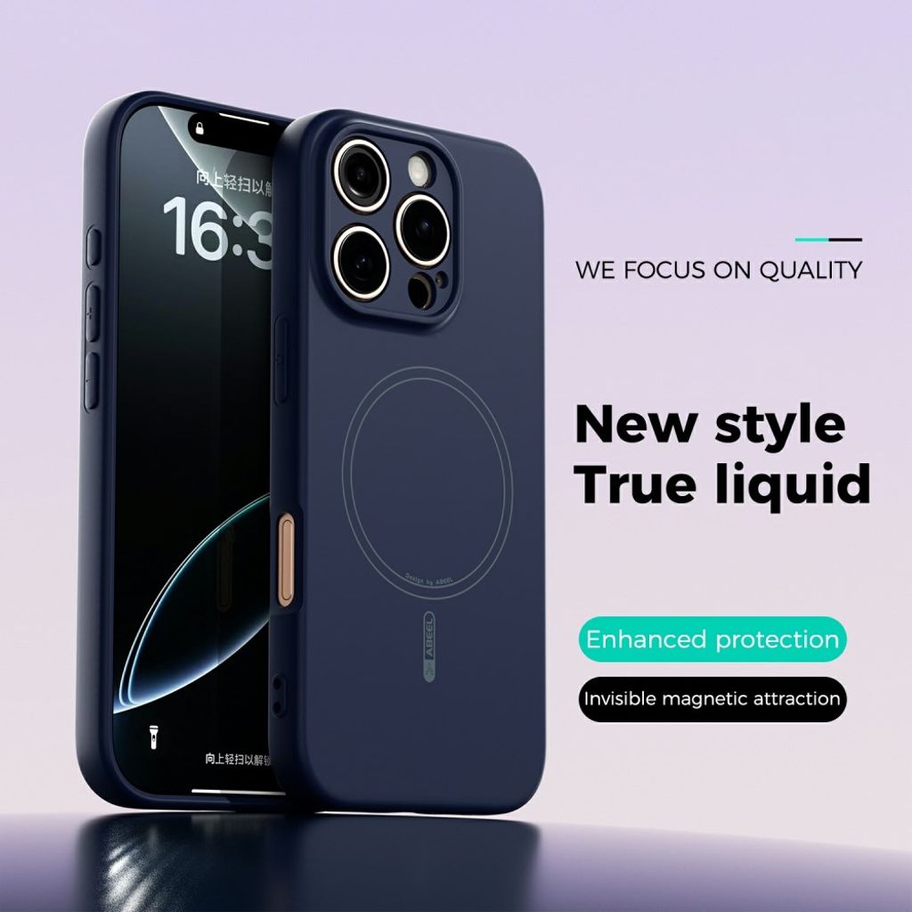 iPhone 16 Pro Max MagSafe Skal Liquid Silicone – Mörkblå