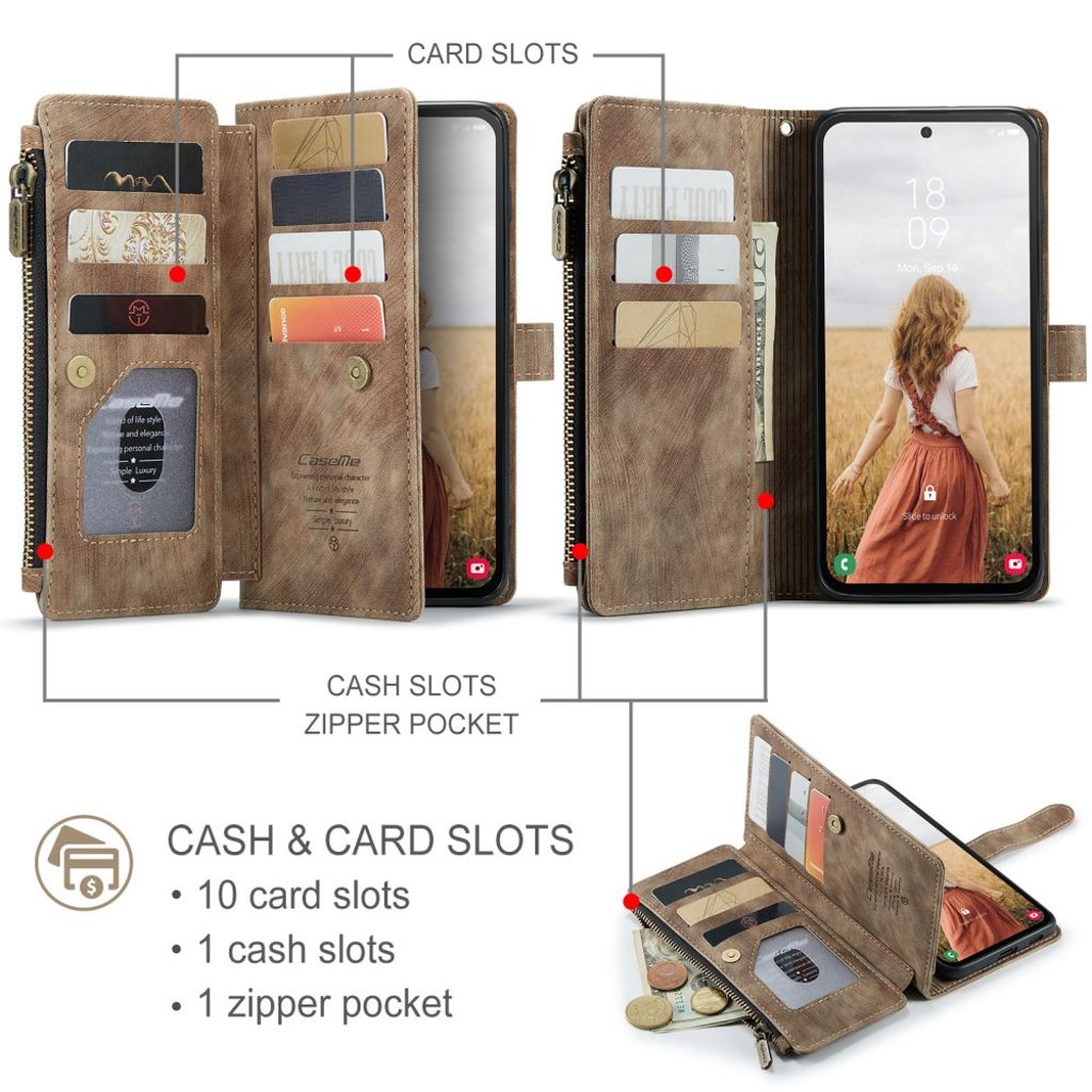 CASEME Samsung Galaxy S25 FE Etui med Stativ - Brun