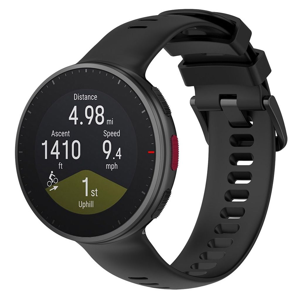 Polar Vantage V2 -silikoniranneke kellolle – musta