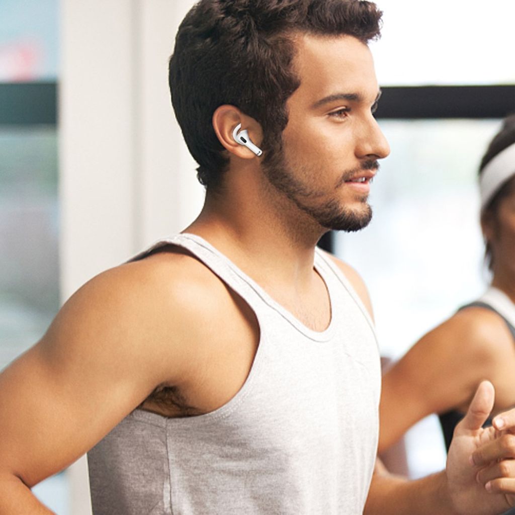 AHASTYLE Apple AirPods Pro 3 ørekroge 3 par, størrelse M og Cover - Hvid