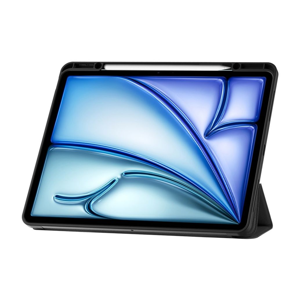iPad Air 13" 2026/2025/2025 Tri-fold flip cover med holder til styluspen - Sort
