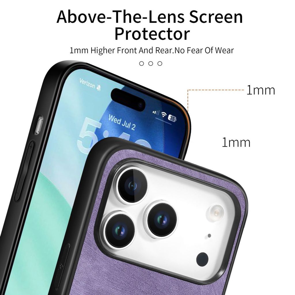 iPhone 18 Pro Max/17 Pro Max Skal i PU-läder - Lila