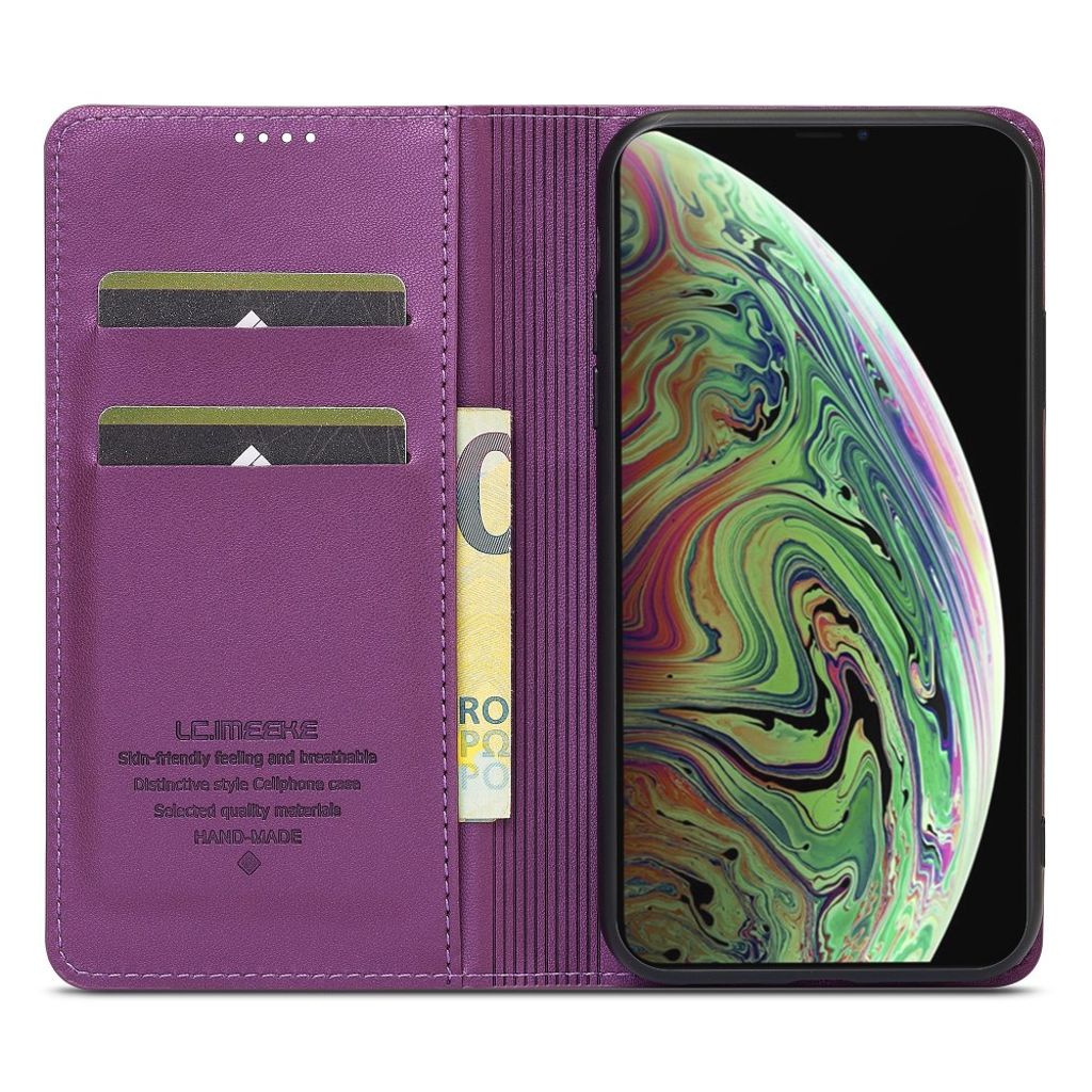 LC.IMEEKE iPhone XS Max Pungetui med Stand og Kortholder – Lilla