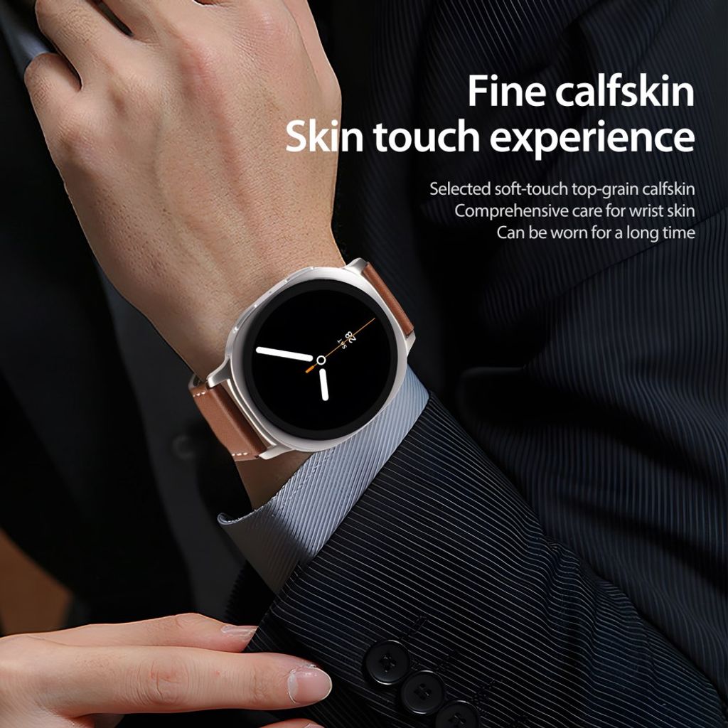 DUX DUCIS Samsung Galaxy Watch8/8 Classic Klokkereim i ekte skinn – brun