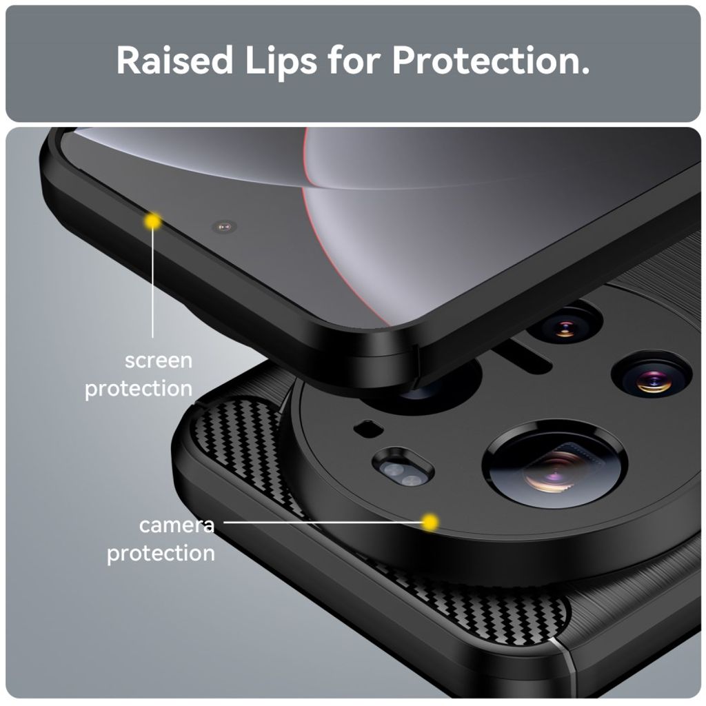 Xiaomi 17 Ultra 5G Deksel Karbonfibertekstur TPU - Svart