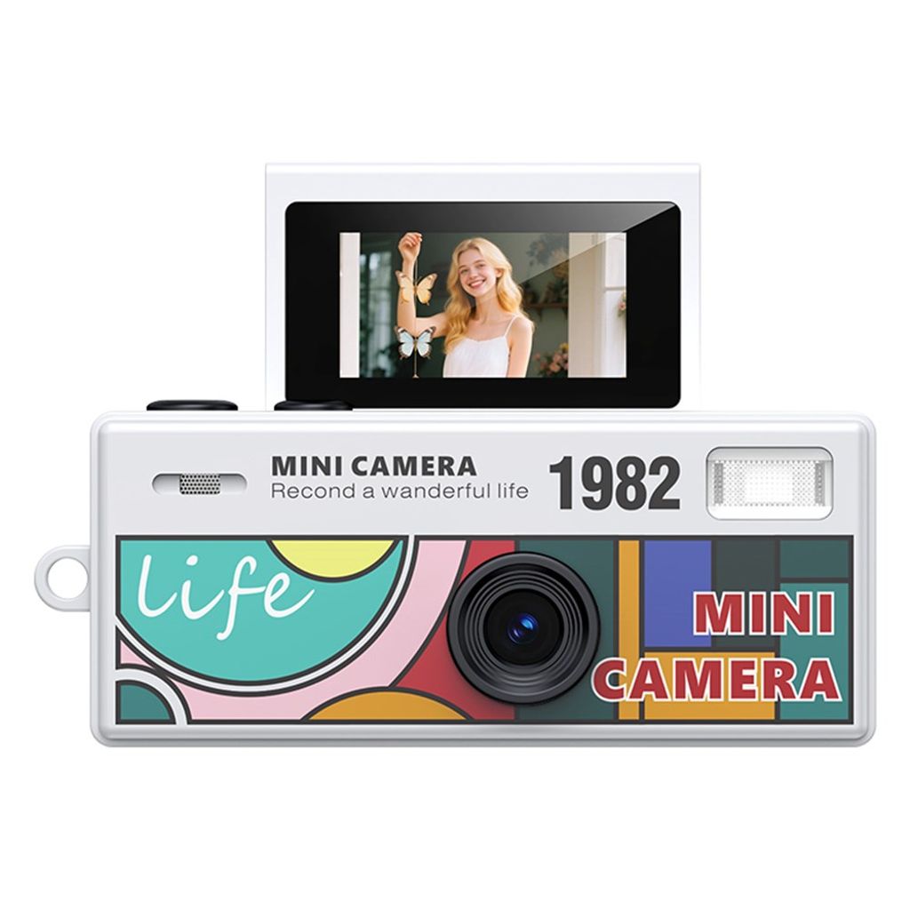 LK-030 Mini digitalkamera 720P HD med nyckelring och 0.96" display – Vit