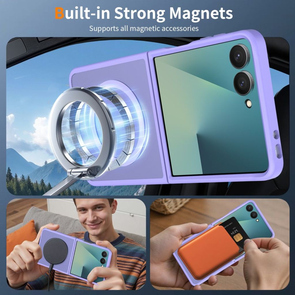 Samsung Galaxy Z Flip8 MagSafe kuori akryylitakalla - Violetti