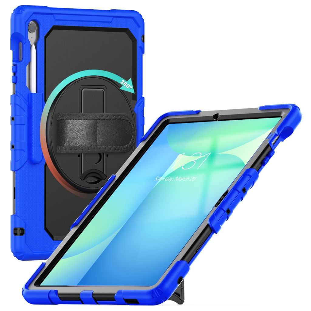 Samsung Galaxy Tab S10 FE Plus Case with Shoulder Strap - Dark Blue