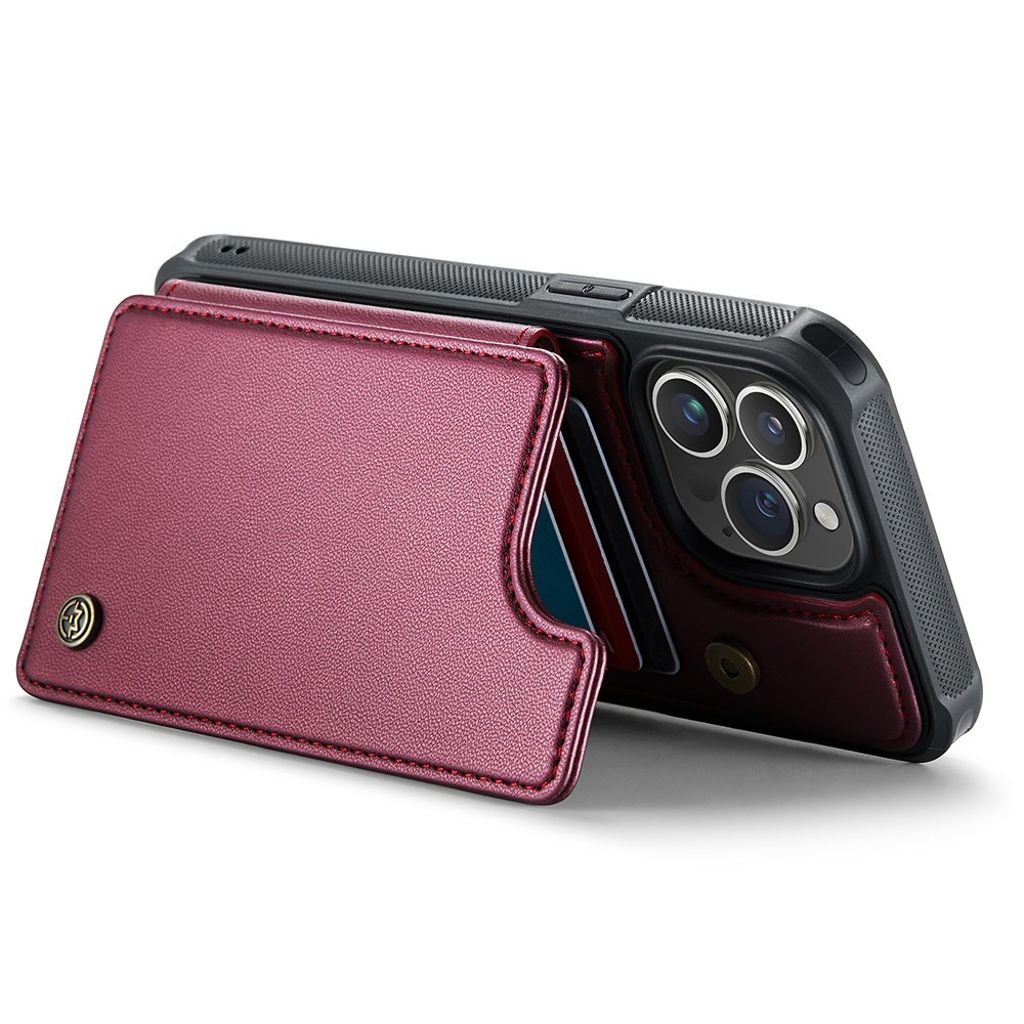 CASEME C22 iPhone 14 Pro Max Wallet Case RFID Blocking - Red