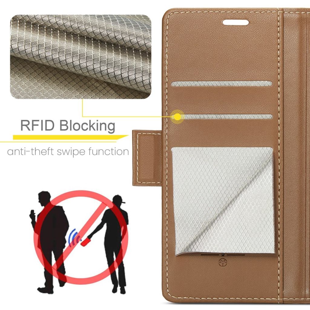 Samsung Galaxy S26 Plus Lommeboketui CASEME 023 RFID Stativ - Brun