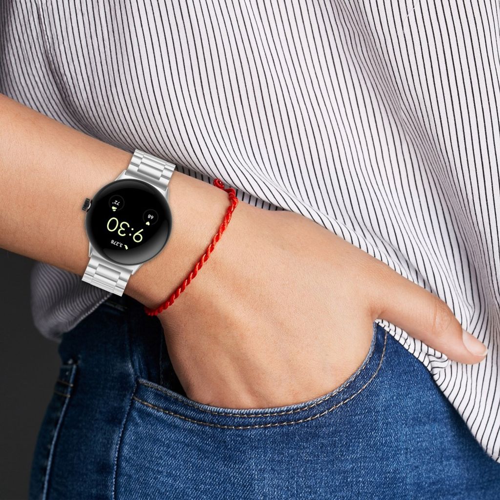 Google Pixel Watch 3 45 mm Kellonranneke Ruostumaton teräs - hopea