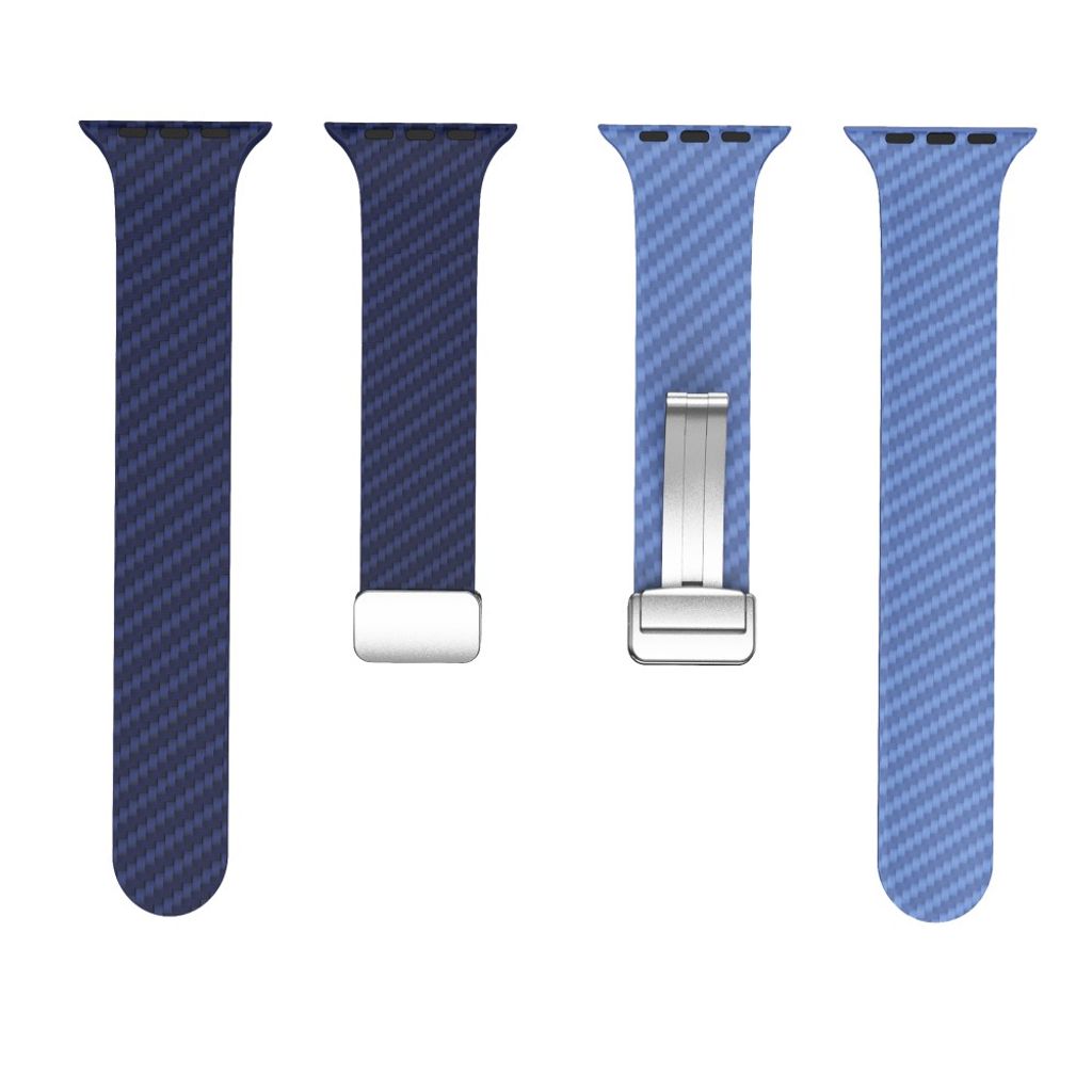 Apple Watch 42 / 41/ 40 / 38mm Klockarmband kolfibertextur - Blå