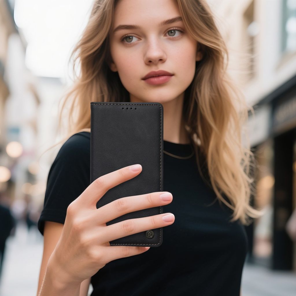 DIERFENG iPhone 18 Pro Max/17 Pro Max Lommeboketui RFID-blokkerende - Svart
