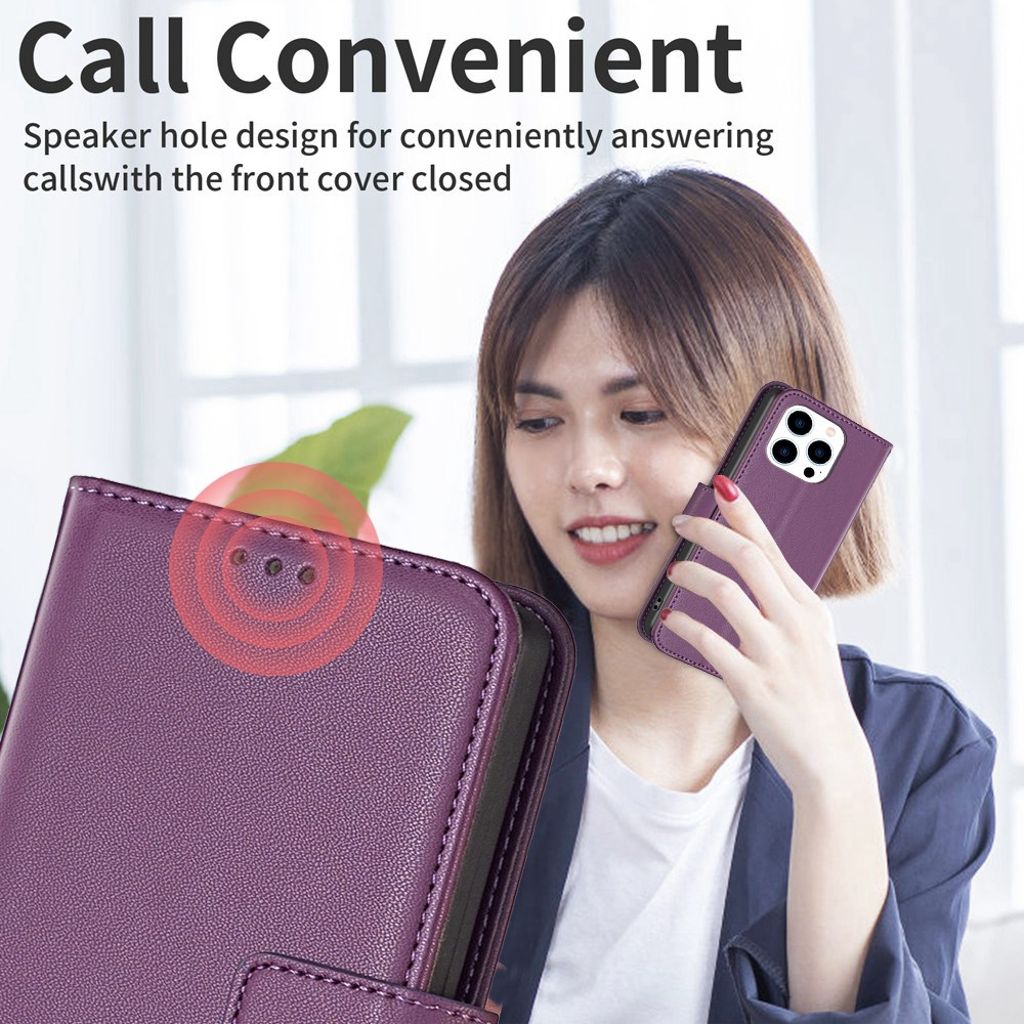 BINFEN COLOR iPhone 14 Pro Max Wallet Cover - Dark Purple