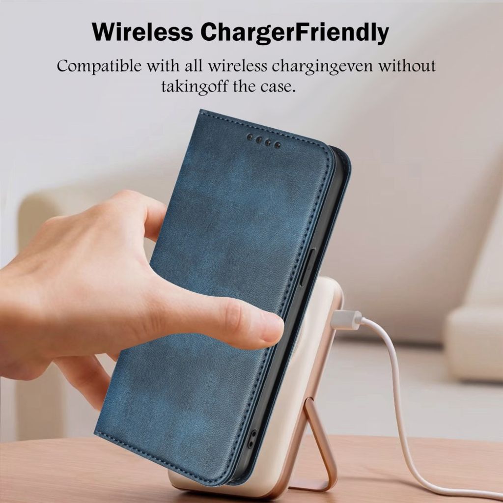 Google Pixel 10a Plånboksfodral RFID-blockerande Retro PU-läder – Blå