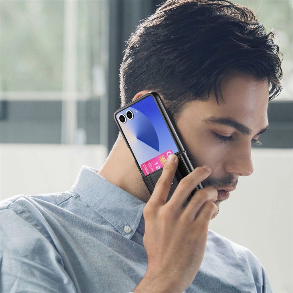 Samsung Galaxy Z Flip7 5G Skal med korthållare - Svart