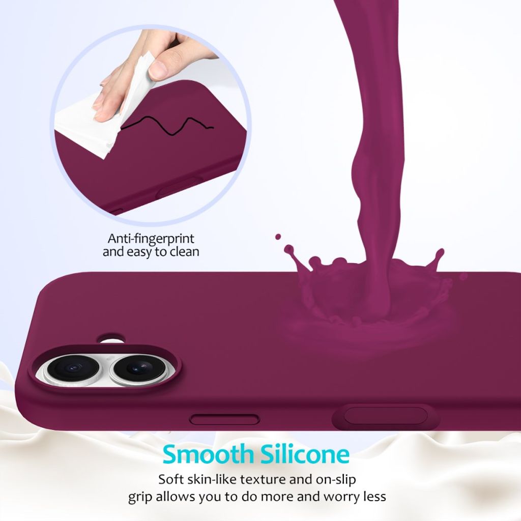 iPhone 17 Silicone Phone Case - Wine Red