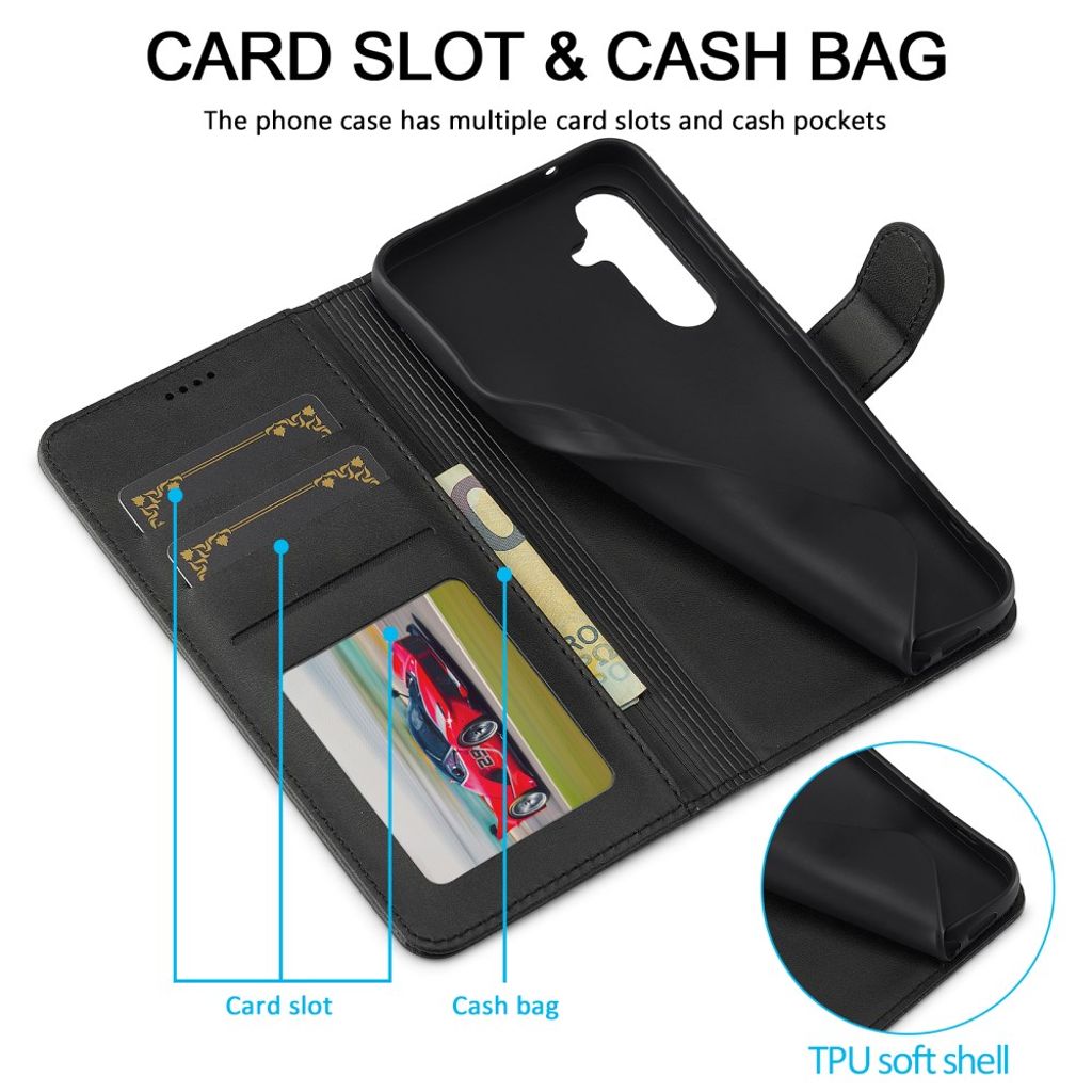 LC.IMEEKE Samsung Galaxy A57 5G Lommeboketui PU-lær - Svart