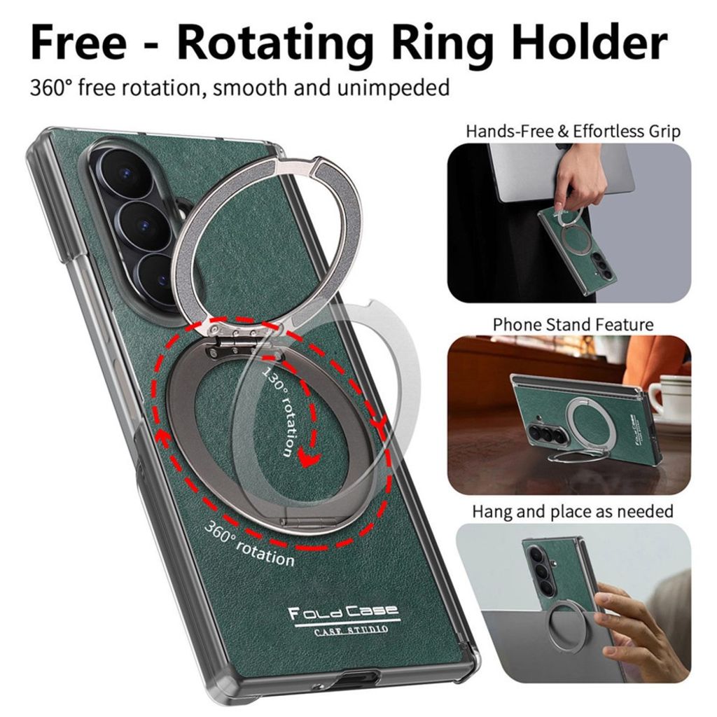 Samsung Galaxy Z Fold8 Ultra MagSafe kuori rengasjalustalla - Vihreä