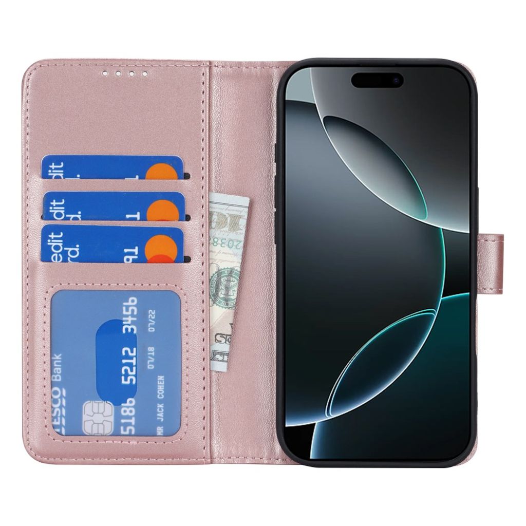 iPhone 17 Pro Max Etui med Stativ - Rose guld