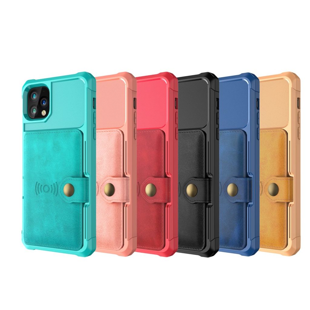 PU Læder Case med Kortholder og Stativ til iPhone 11 Pro Max – Sort